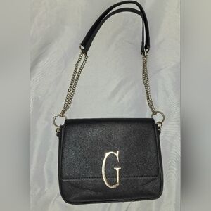 Guess Black Crossbody Bag with Gold Accents